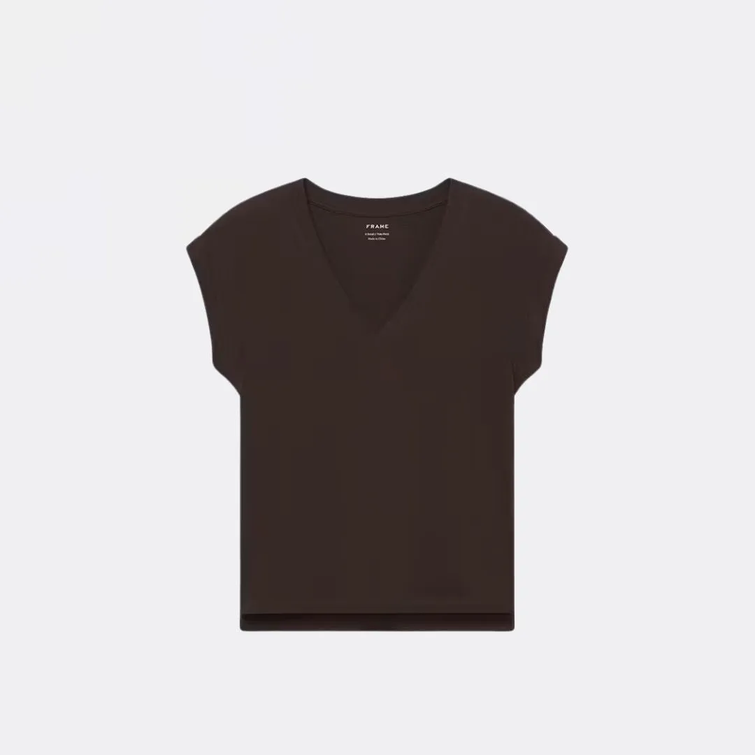 Easy V-Neck Tee (Chocolate Brown)