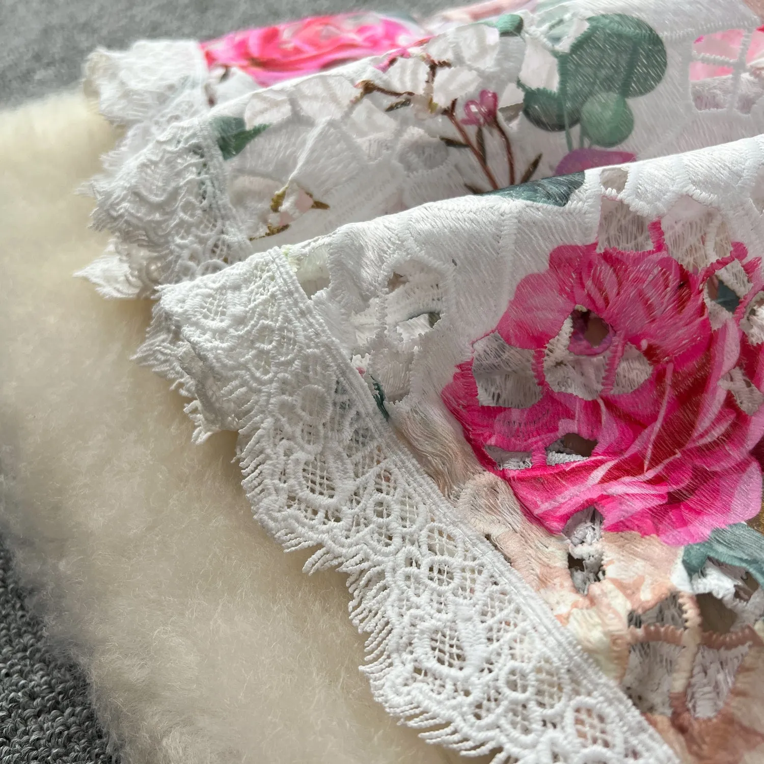 Elegant Floral Embroidered Lace Dress