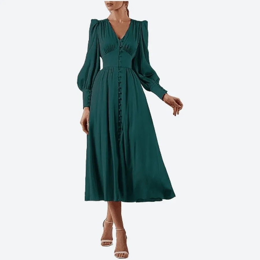 Elegant Long Sleeve Midi Dresses