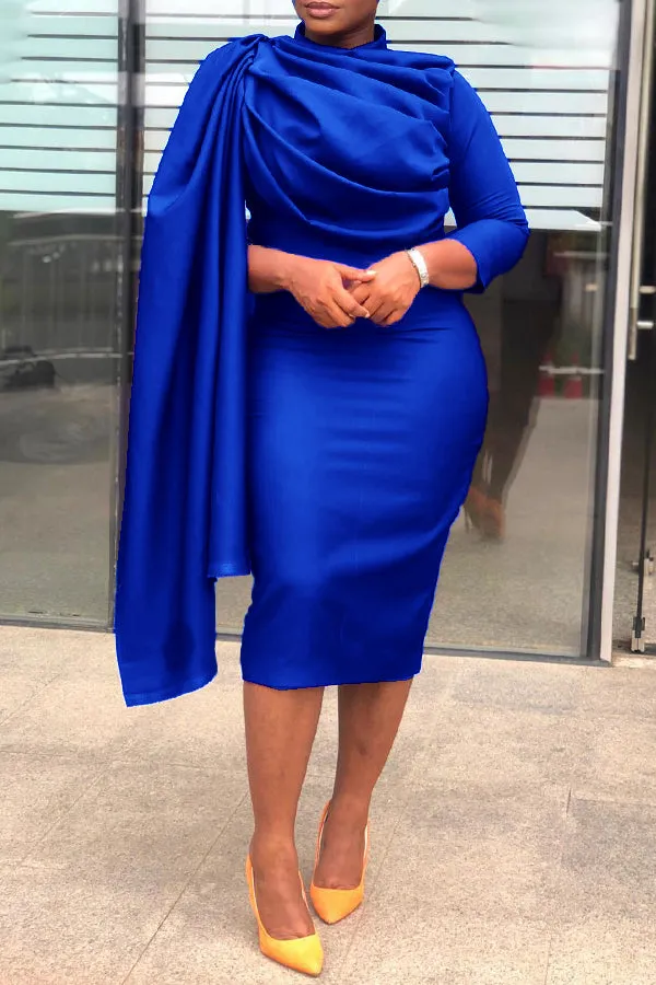 Elegant Ruched Side Draped Dress
