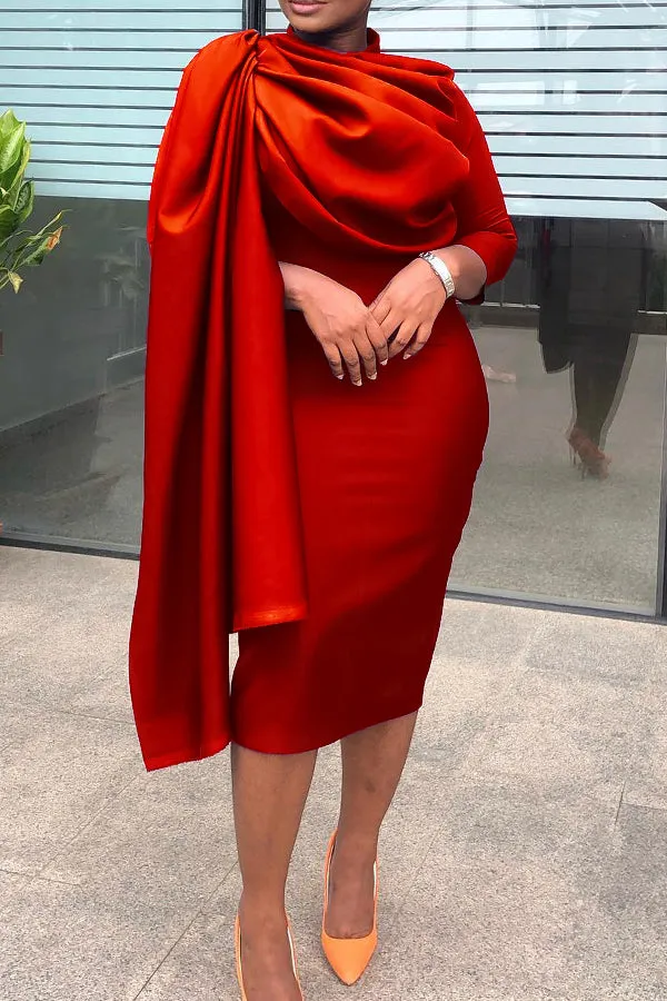 Elegant Ruched Side Draped Dress