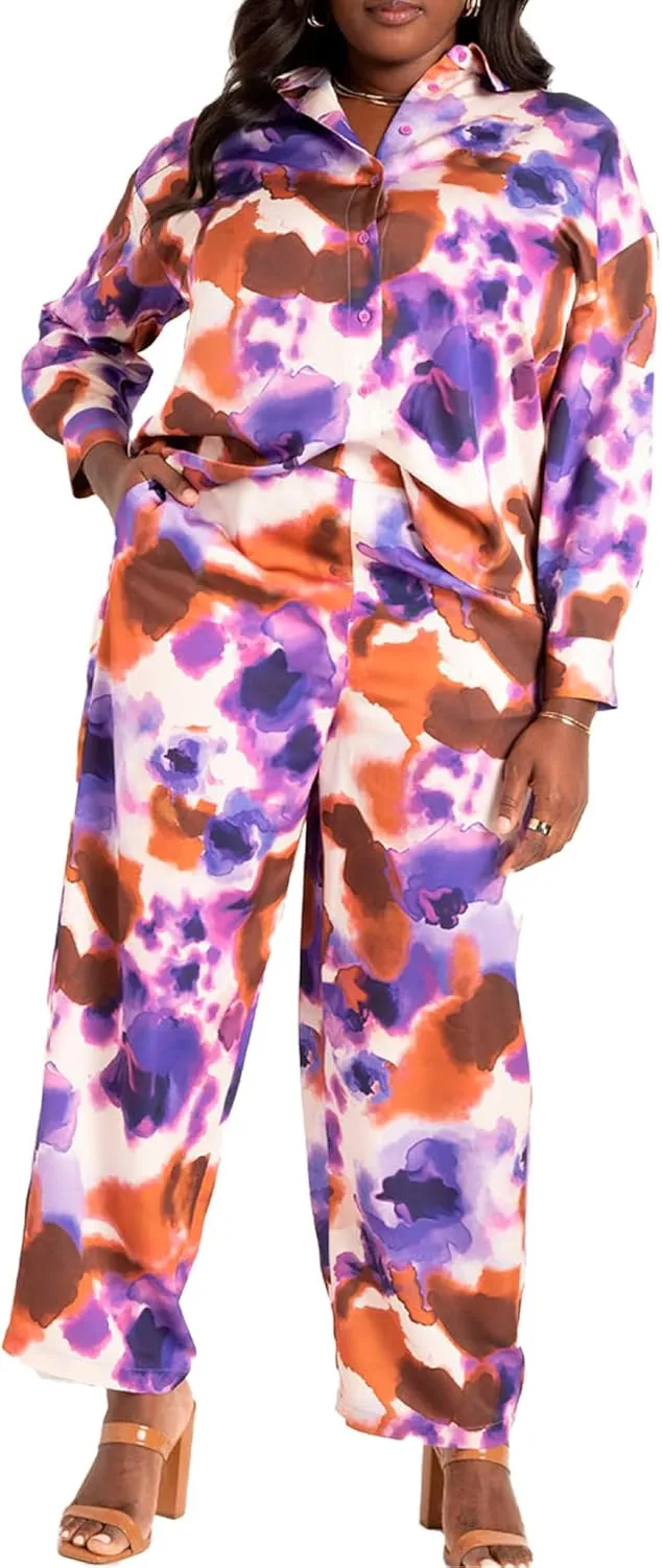 ellos Plus Size V-Neck Midi Sweater Dress with Side Slits