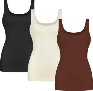 EUYZOU Womens Tummy Control Shapewear Tank Tops Scoop Neck Seamless Compression Tops Body Shaper Camisole