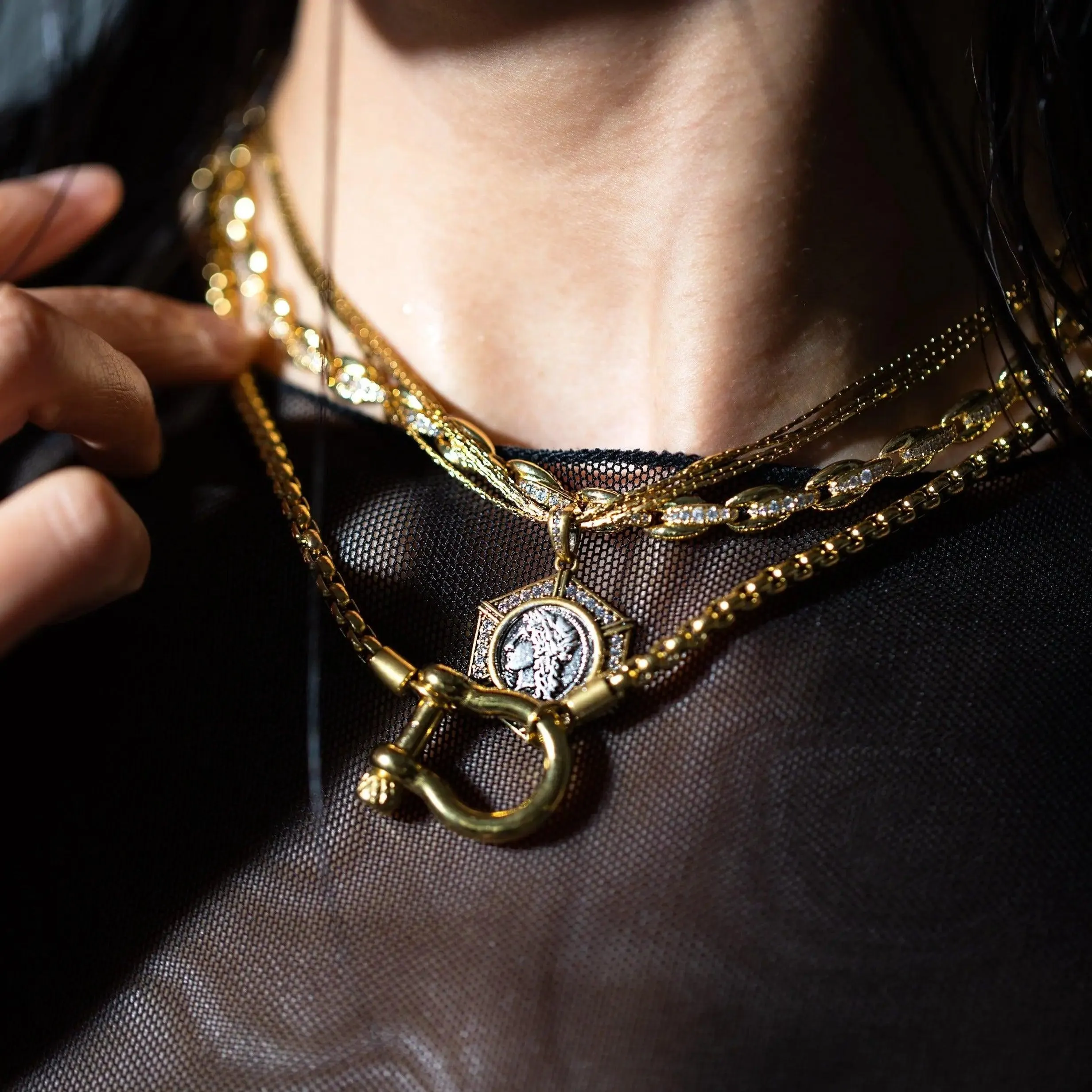Evelyn Crystal Chain Necklace