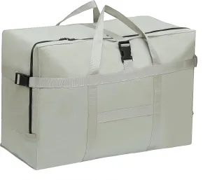 Extra Large Storage Duffle Bag for Travel Waterproof Carry on Weekend Overnight Storage Bag over Luggage for Camping, Movingshopping (120L-Silver grey)