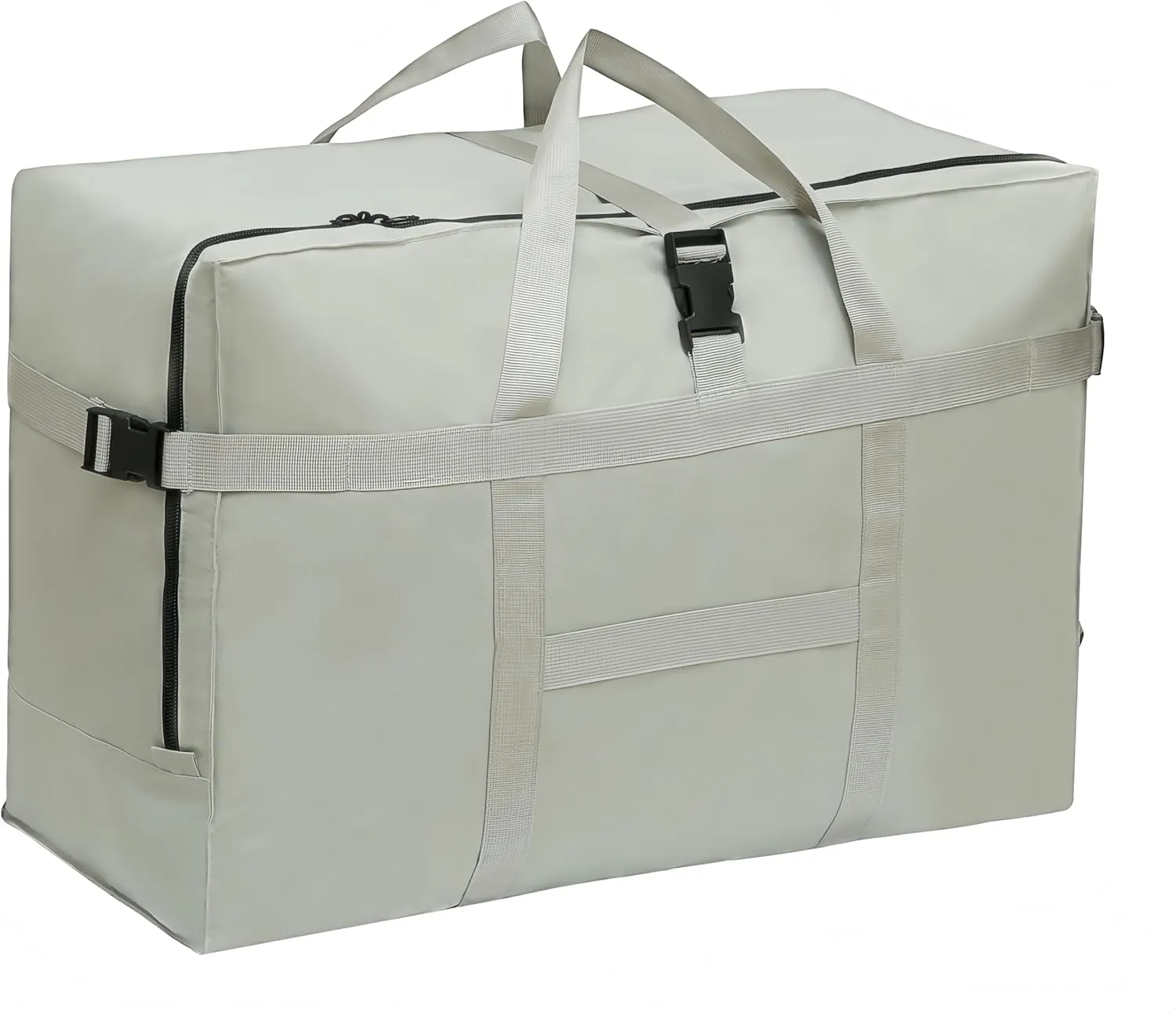 Extra Large Storage Duffle Bag for Travel Waterproof Carry on Weekend Overnight Storage Bag over Luggage for Camping, Movingshopping (120L-Silver grey)