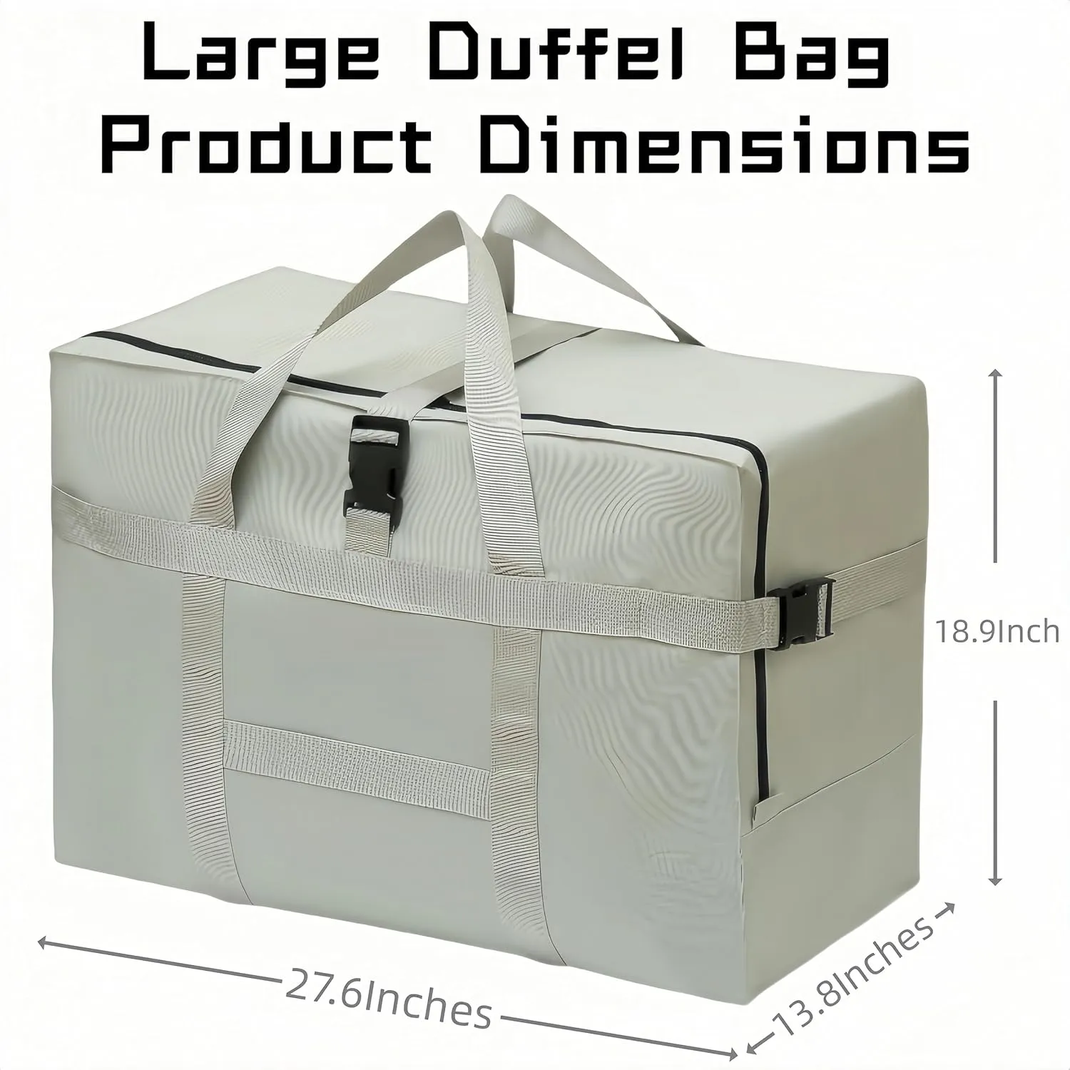 Extra Large Storage Duffle Bag for Travel Waterproof Carry on Weekend Overnight Storage Bag over Luggage for Camping, Movingshopping (120L-Silver grey)