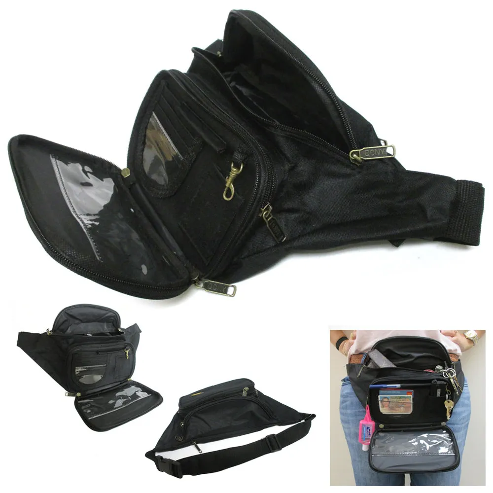 Fanny Pack Waist Bag Adjustable Traveling Pouch Sports Men Women Hip Purse Black