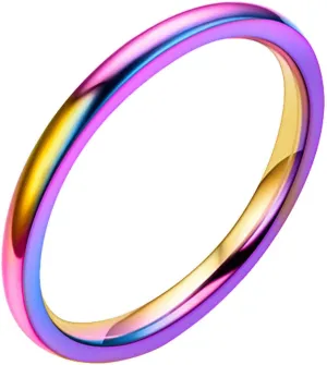 Fashion Contracted 2MM Fine Hand Cute Simple Finger Rings Colorgul Polished Women's Tail Ring Couple Rings Girls trendy