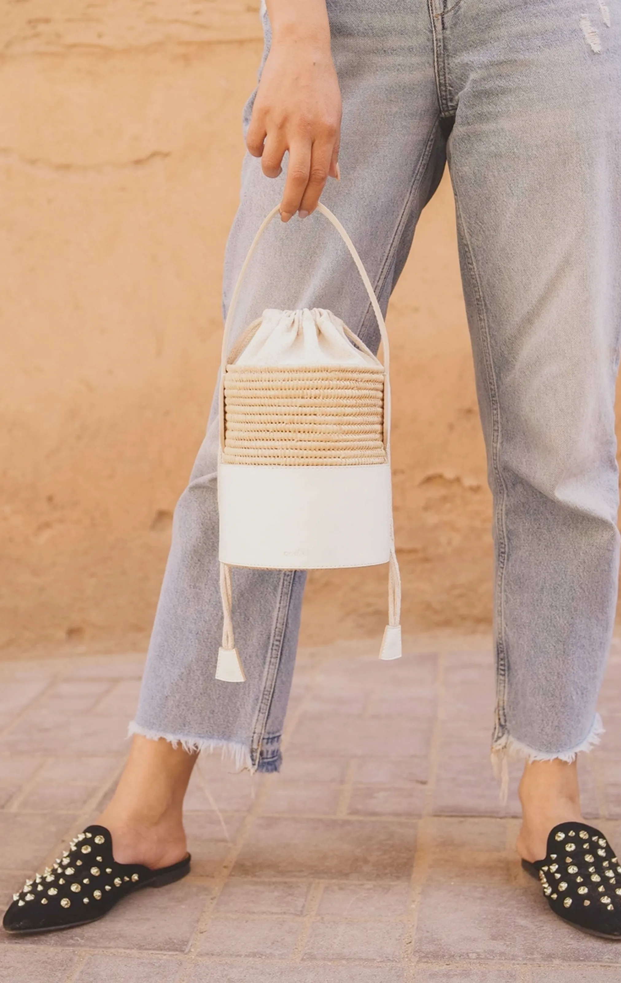 Fati Raffia Bucket Bag