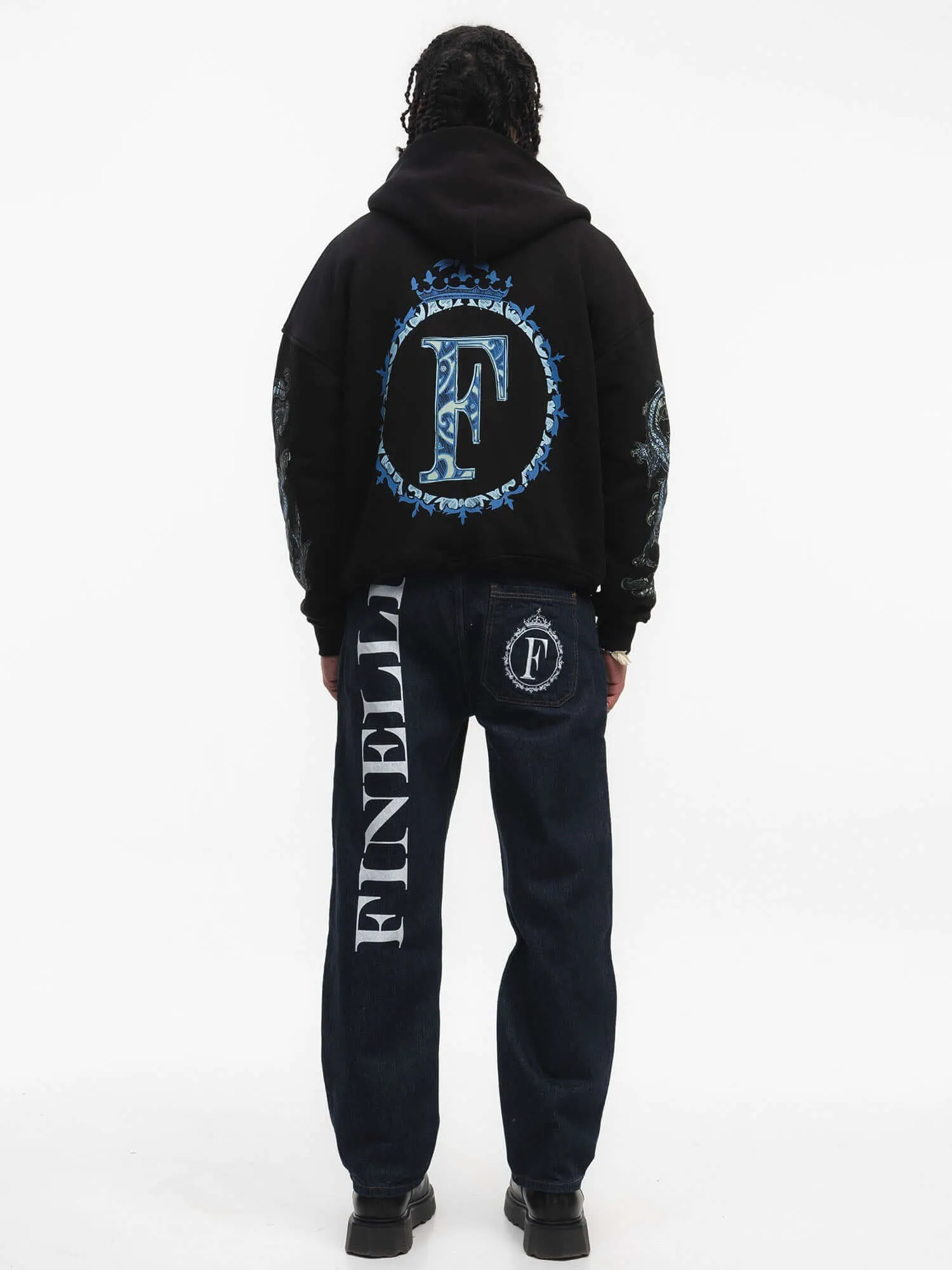 FINELLI Dragon Sleeves Zipper Hoodie