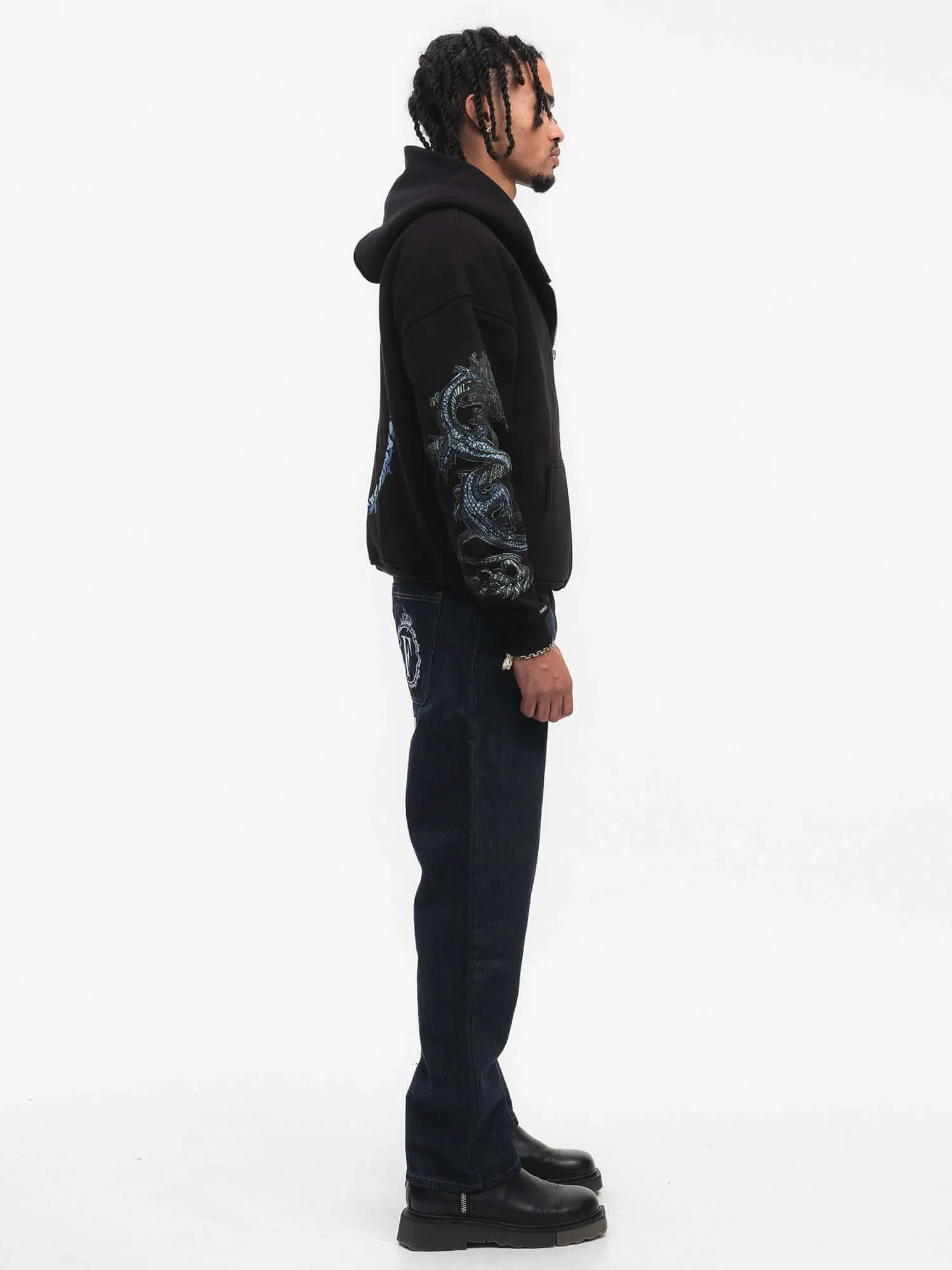 FINELLI Dragon Sleeves Zipper Hoodie