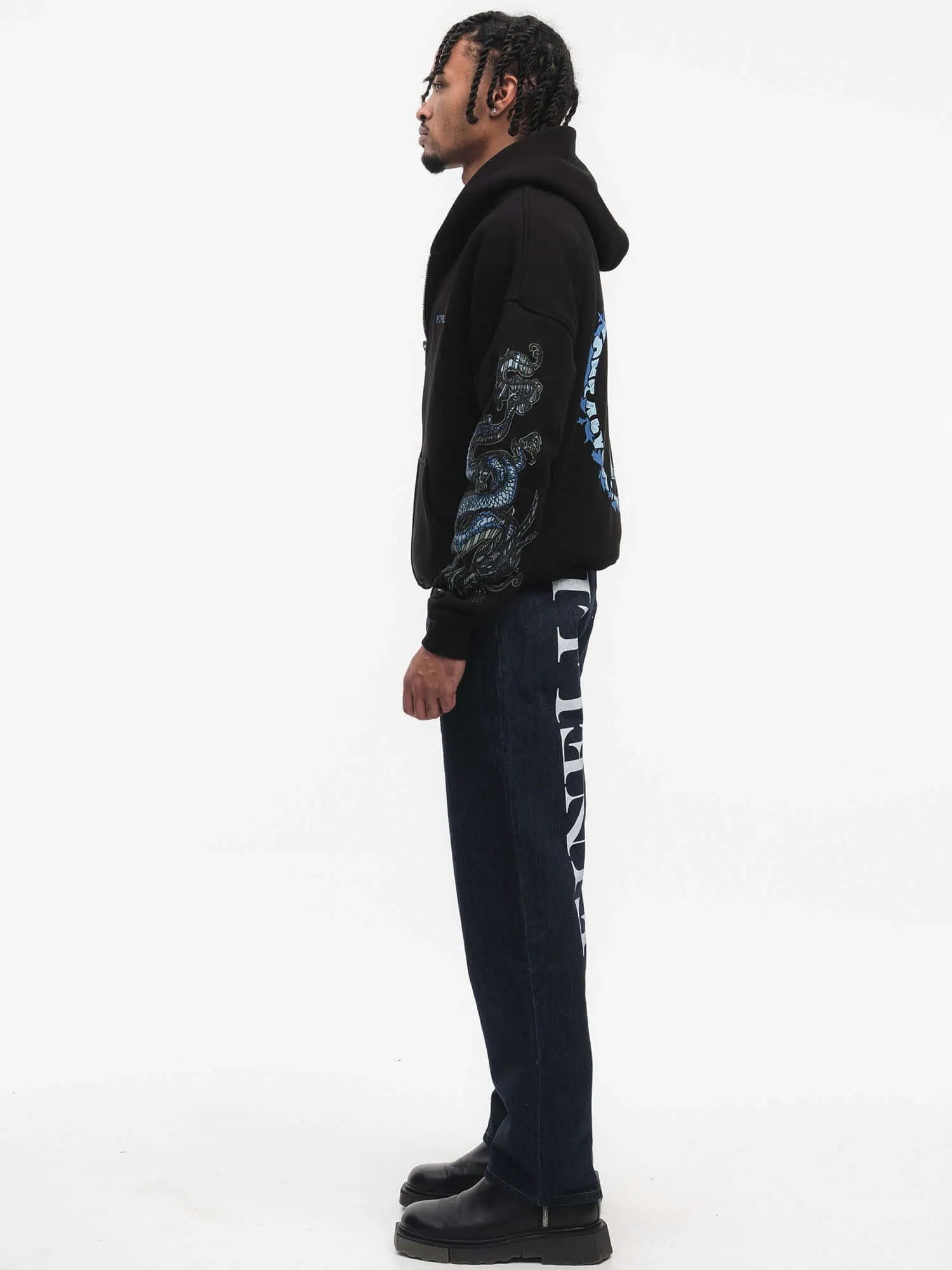 FINELLI Dragon Sleeves Zipper Hoodie