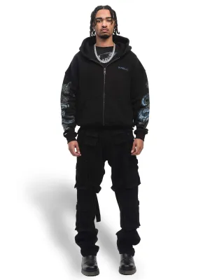FINELLI Dragon Sleeves Zipper Hoodie