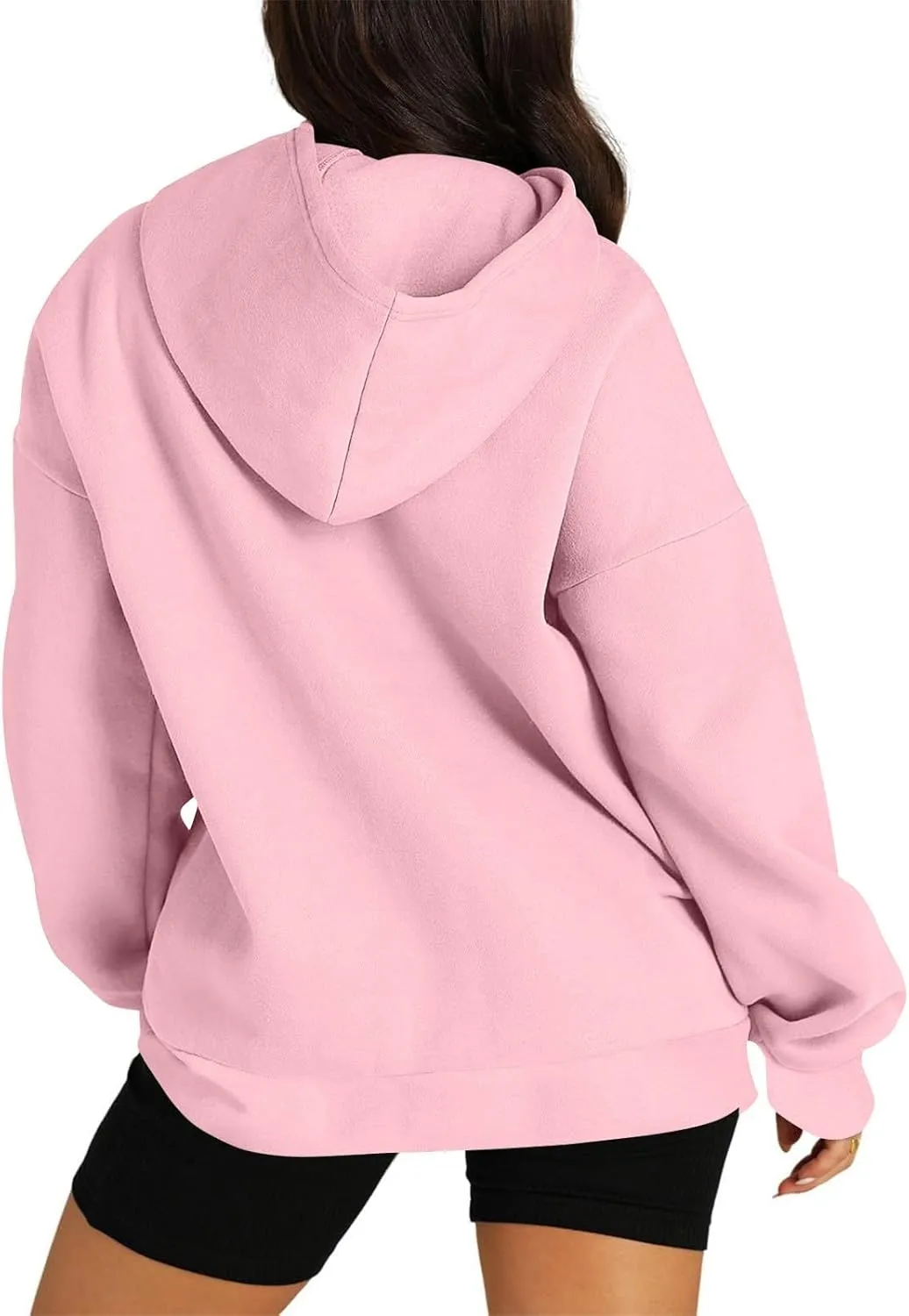 Fleece Hoodies for Women Baggy Drop Shoulder Oversized Sweatshirt Trendy Y2K Hoodie Casual Pullover Tops with Pockets