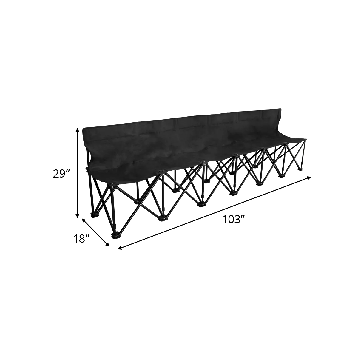 Folding 6 Seat Bench
