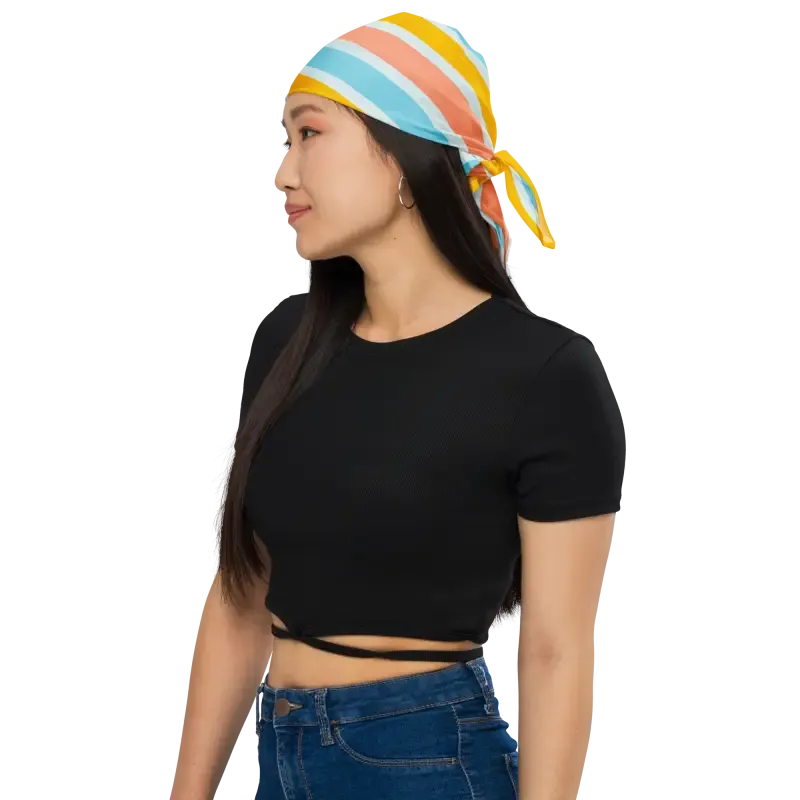 Fresh Eco Polyester Bandana with Pastel Stripes