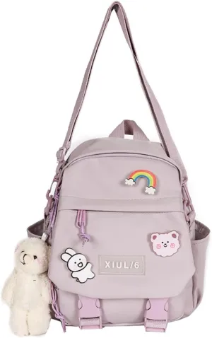 GGOOB Cute Mini Backpacks with Accessories Aesthetic Mini Backpack for Teens Kawaii Small Backpack