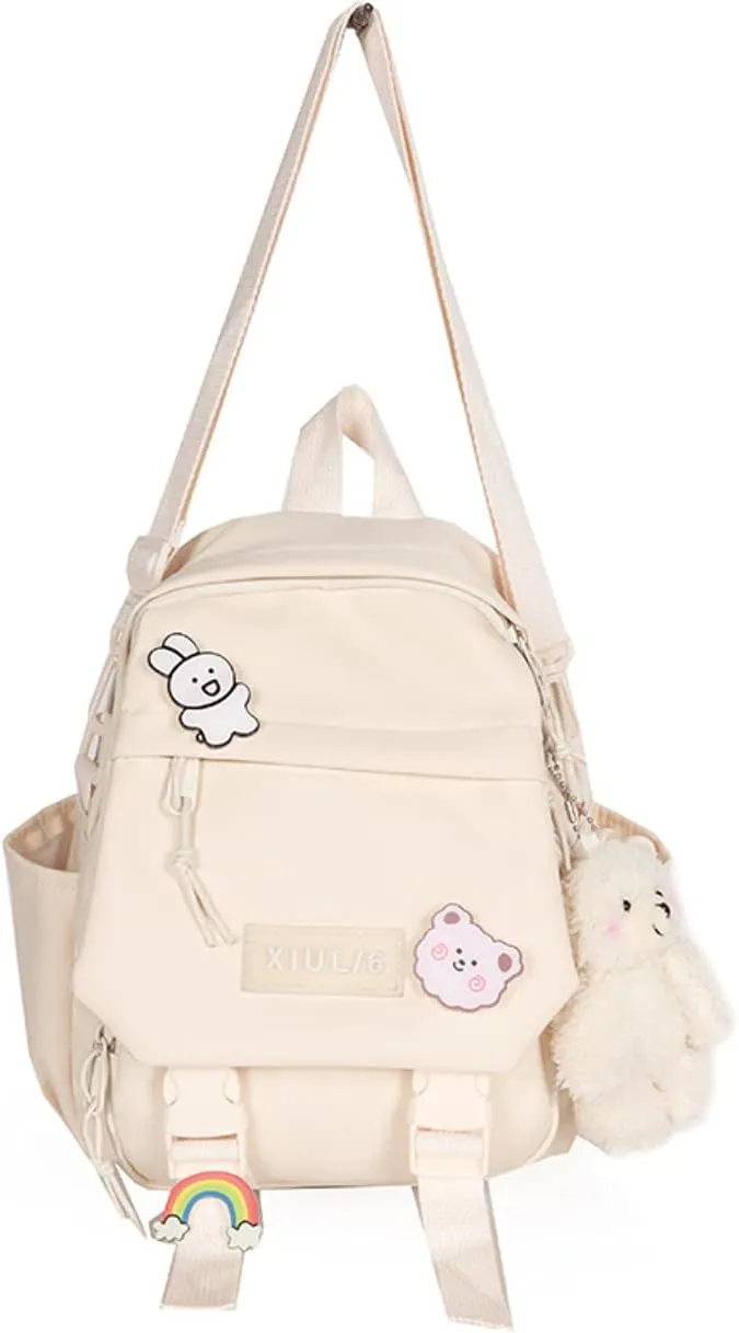 GGOOB Cute Mini Backpacks with Accessories Aesthetic Mini Backpack for Teens Kawaii Small Backpack