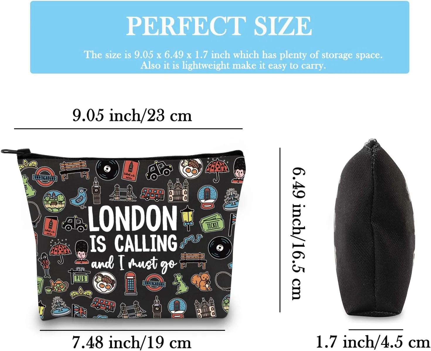 GJTIM London Getaway Weekend Gift England UK Travel Souvenir Accessories Bag Toiletry Bag