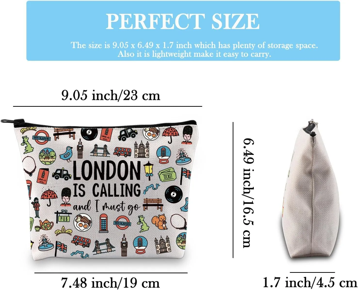 GJTIM London Getaway Weekend Gift England UK Travel Souvenir Accessories Bag Toiletry Bag