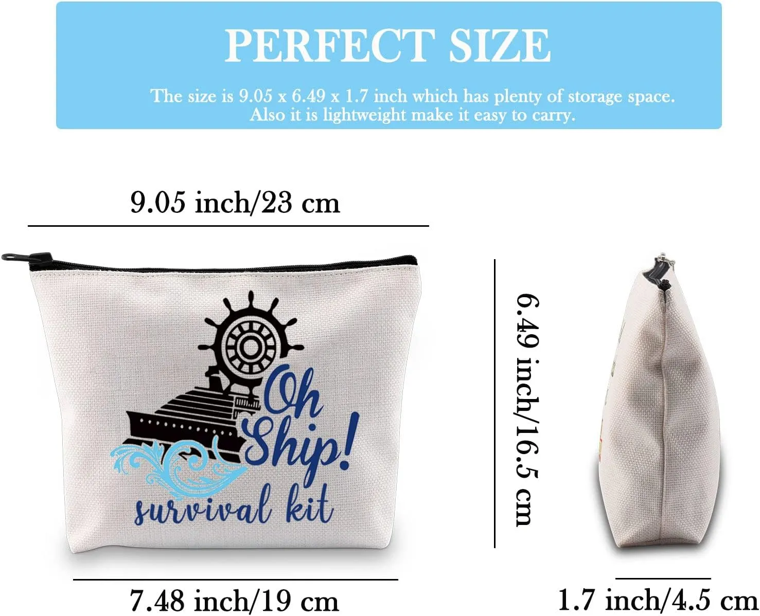 GJTIM Oh Ship! Survival Kit - Travel Makeup Bag & Cruise Accessories for Cruise Lovers