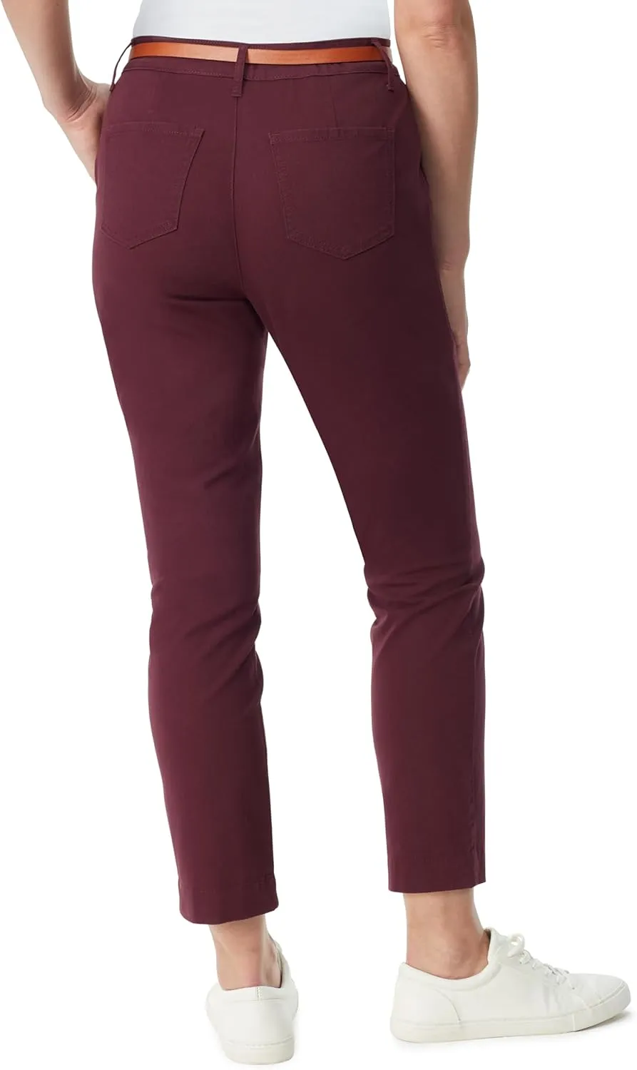 Gloria Vanderbilt Women's High Rise Belted Tapered Trouser Pant Standard