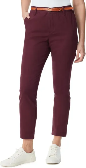 Gloria Vanderbilt Women's High Rise Belted Tapered Trouser Pant Standard