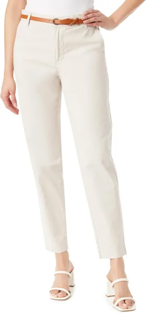 Gloria Vanderbilt Women's High Rise Belted Tapered Trouser Pant Standard
