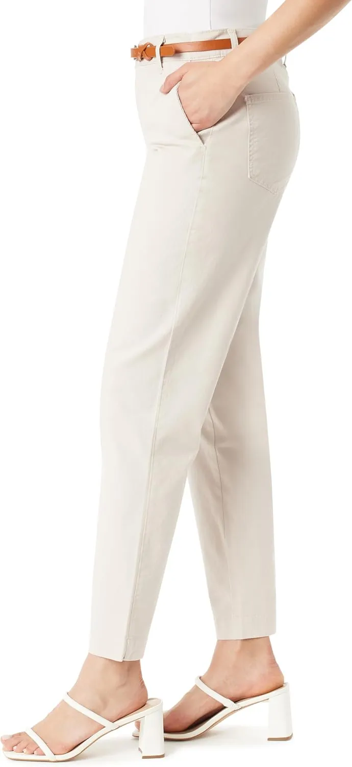 Gloria Vanderbilt Women's High Rise Belted Tapered Trouser Pant Standard