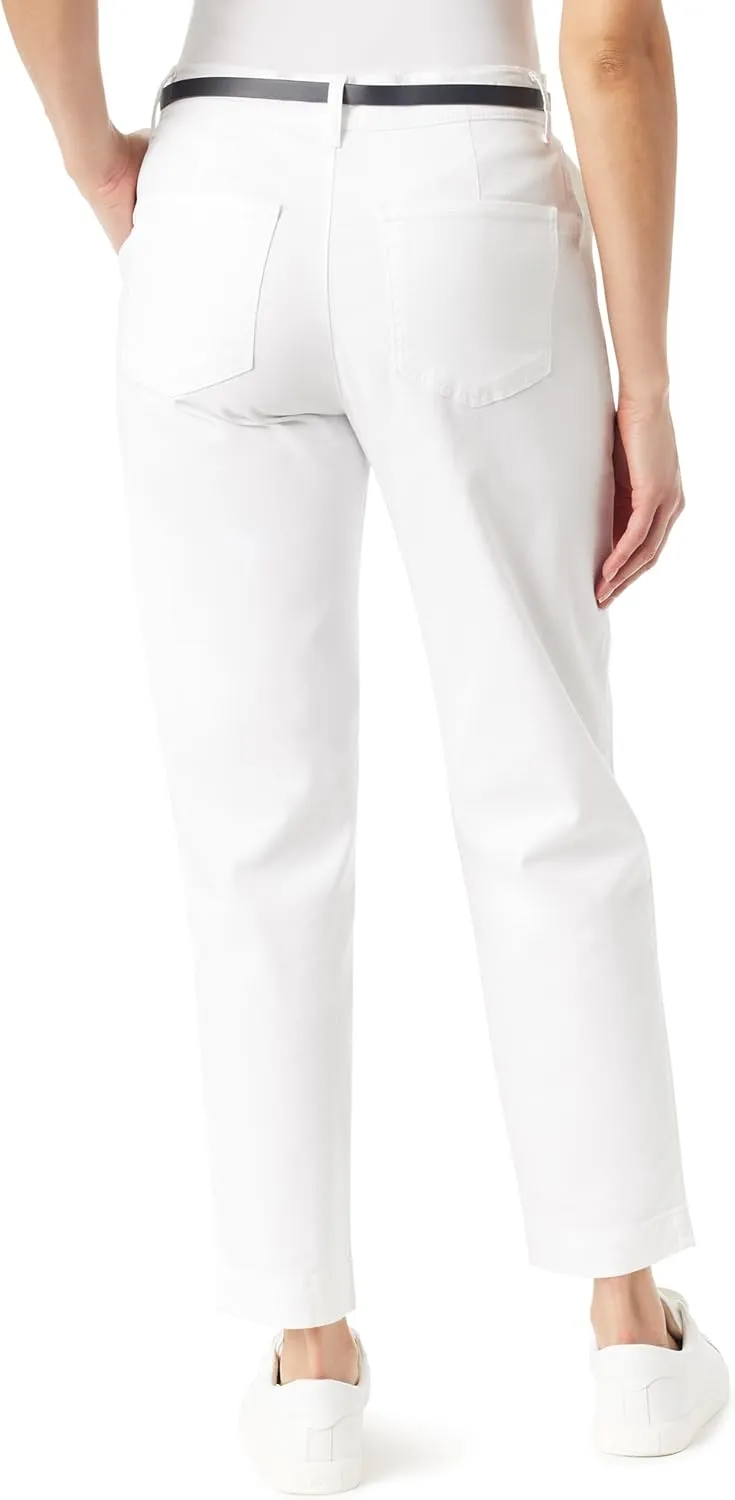 Gloria Vanderbilt Women's High Rise Belted Tapered Trouser Pant Standard
