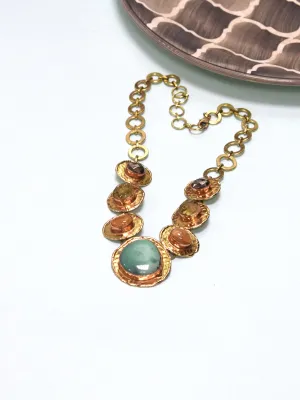 Gold Plated Nebula Pattern Necklace