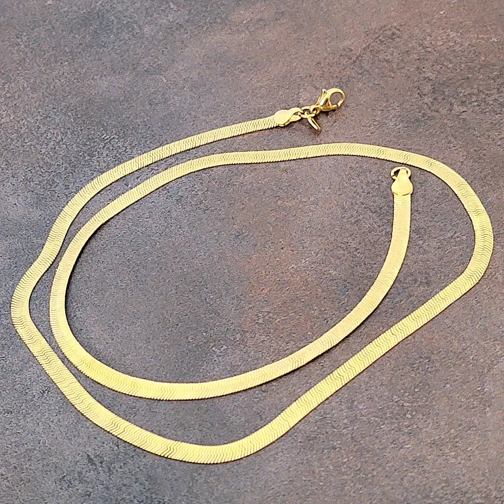Gold Tone Herringbone Chain by Monet