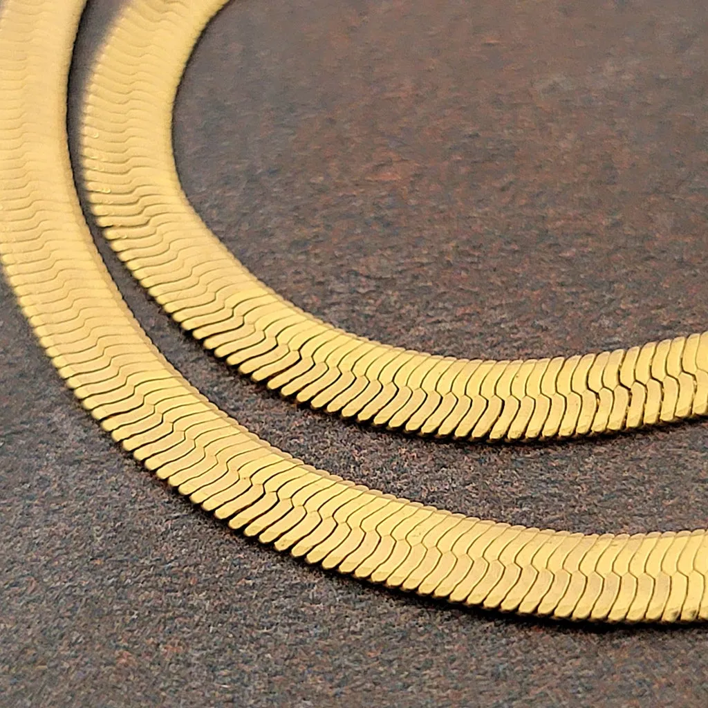 Gold Tone Herringbone Chain by Monet