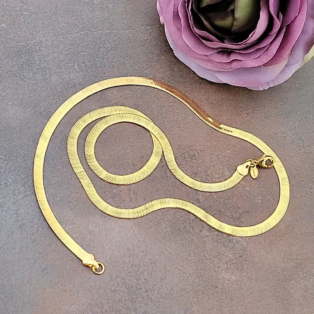Gold Tone Herringbone Chain by Monet