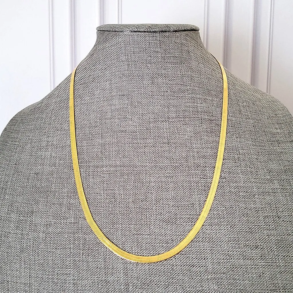 Gold Tone Herringbone Chain by Monet