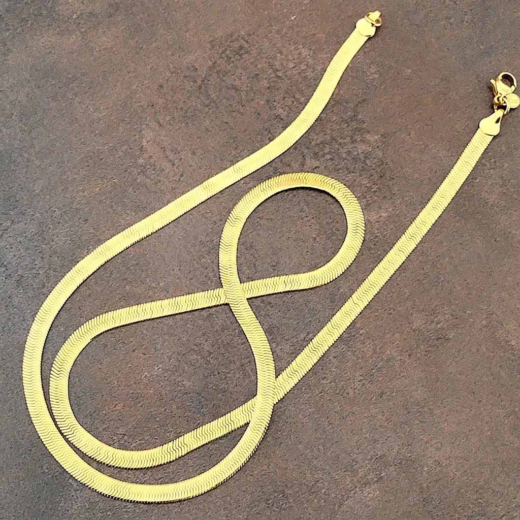 Gold Tone Herringbone Chain by Monet