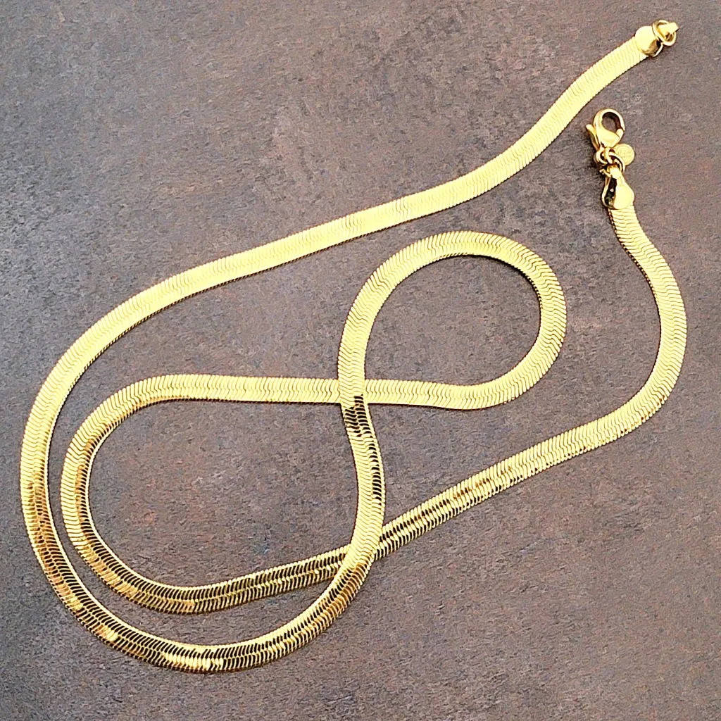 Gold Tone Herringbone Chain by Monet