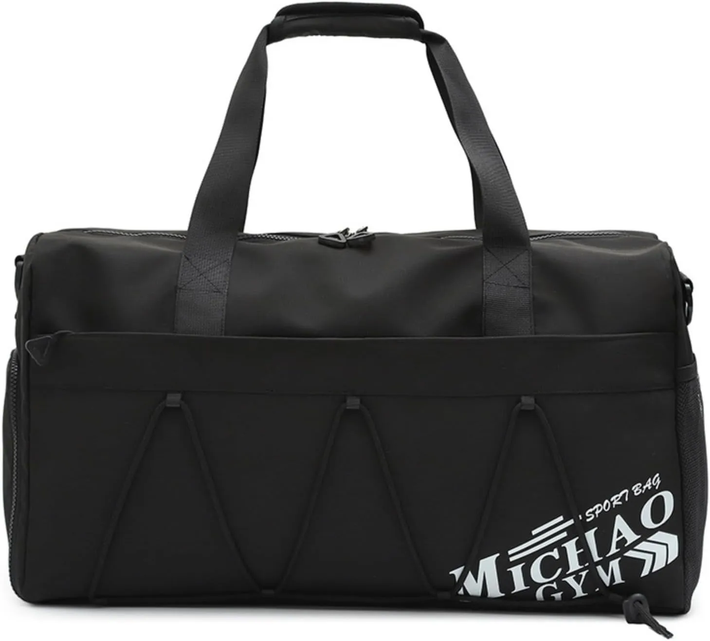 Gym Bag for Men Women, Waterproof Sports Duffle Bag with Shoe Compartment & Wet Pocket, Small Travel Duffel Bag Overnight Carry on Weekender bag for Workout, Fitness, Overnight, Yoga - Black