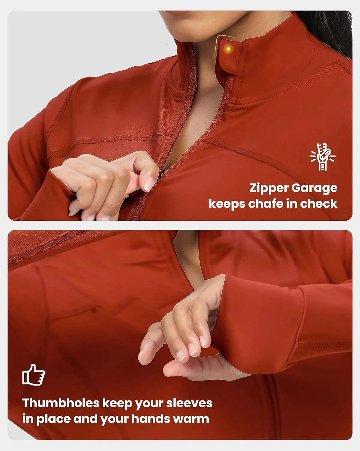 GYM RAINBOW Womens Zip Up Workout Jakcets Lightweight Slim Fit Running Athletic Jackets with Thumb Holes