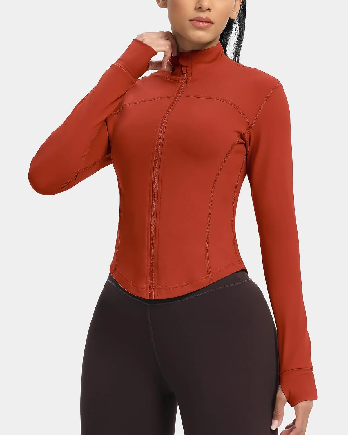 GYM RAINBOW Womens Zip Up Workout Jakcets Lightweight Slim Fit Running Athletic Jackets with Thumb Holes