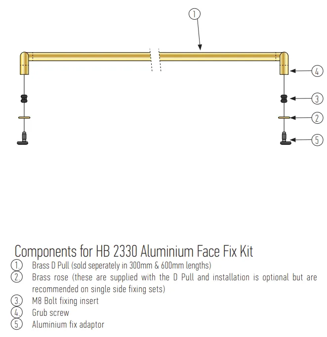 HALLIDAY   BAILLIE BRASS FIXING KITS - HB2330 SERIES