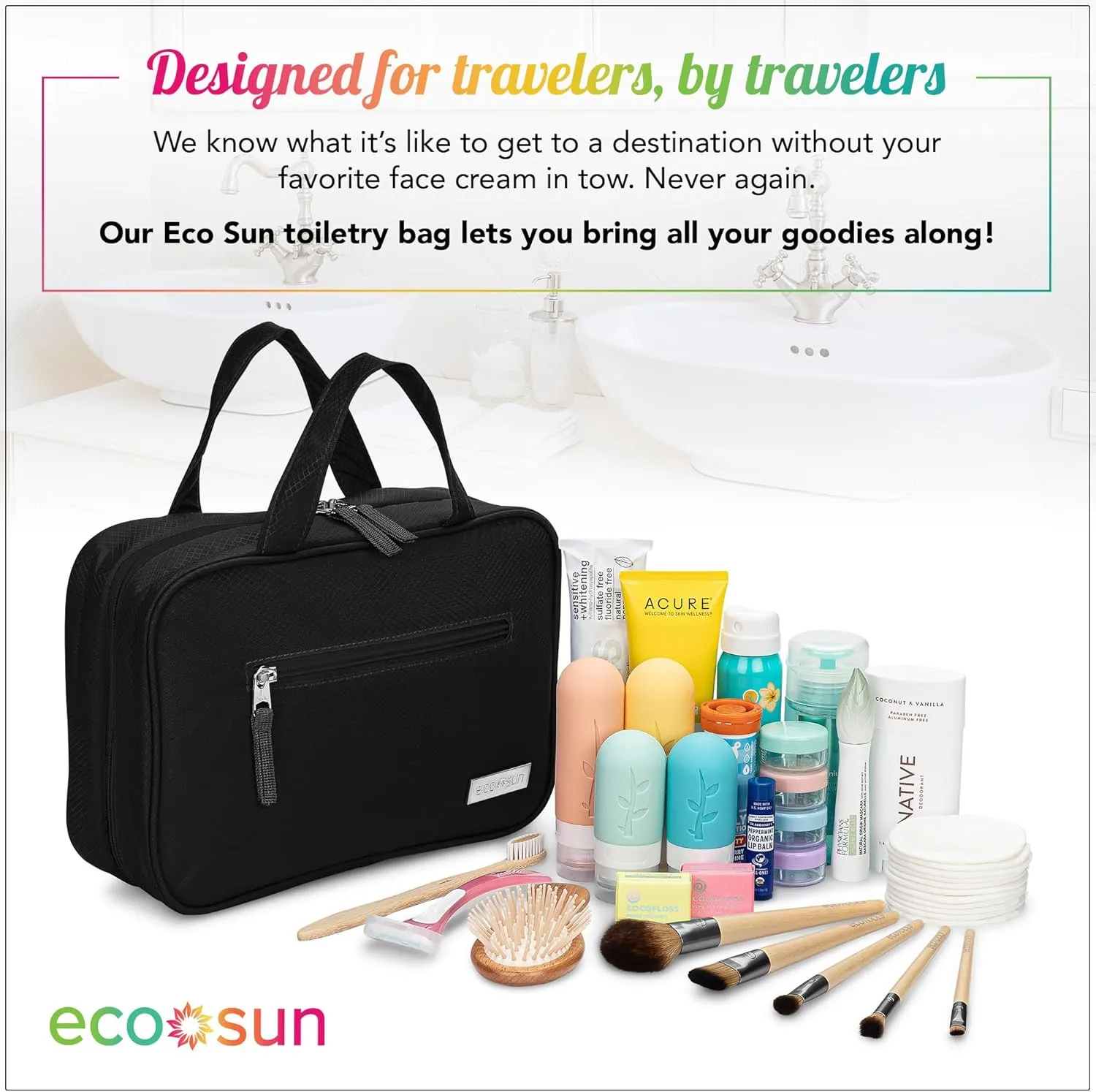 Hanging Travel Toiletry Bag  Designed in Hawaii  Water-resistant Travel Organizer for Bathroom Accessories