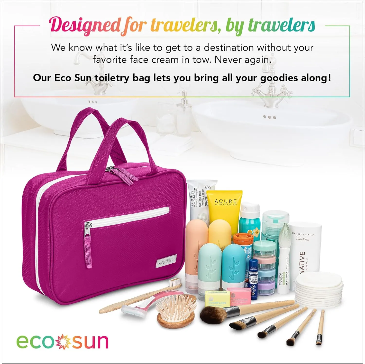 Hanging Travel Toiletry Bag  Designed in Hawaii  Water-resistant Travel Organizer for Bathroom Accessories