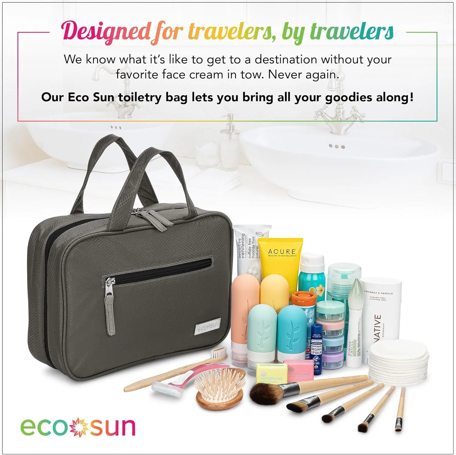 Hanging Travel Toiletry Bag  Designed in Hawaii  Water-resistant Travel Organizer for Bathroom Accessories