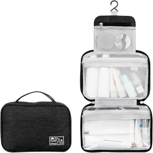 Hanging Travel Toiletry Bag for Women,10" X 6.5" Makeup Bag Large,Large Capacity Portable Foldable Travel Bag for Toiletries,Water-Resistant Travel Cosmetic Bag,Travel Essentials