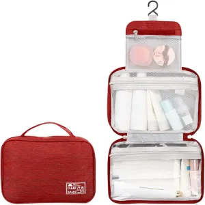 Hanging Travel Toiletry Bag,10 X 6.5 Inch Makeup Bag Large,Foldable Large Capacity Portable Toiletries Travel Bag with Compartment,Waterproof Cosmetic Travel Bag,Travel Accessories