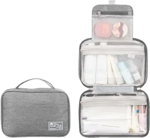 Hanging Travel Toiletry Kit,10 X 6.5 Inch Makeup Bag Organizer,Foldable Large Capacity Portable Travel Toiletries Bag with Compartment,Waterproof Cosmetic Travel Bag,Travel Essentials