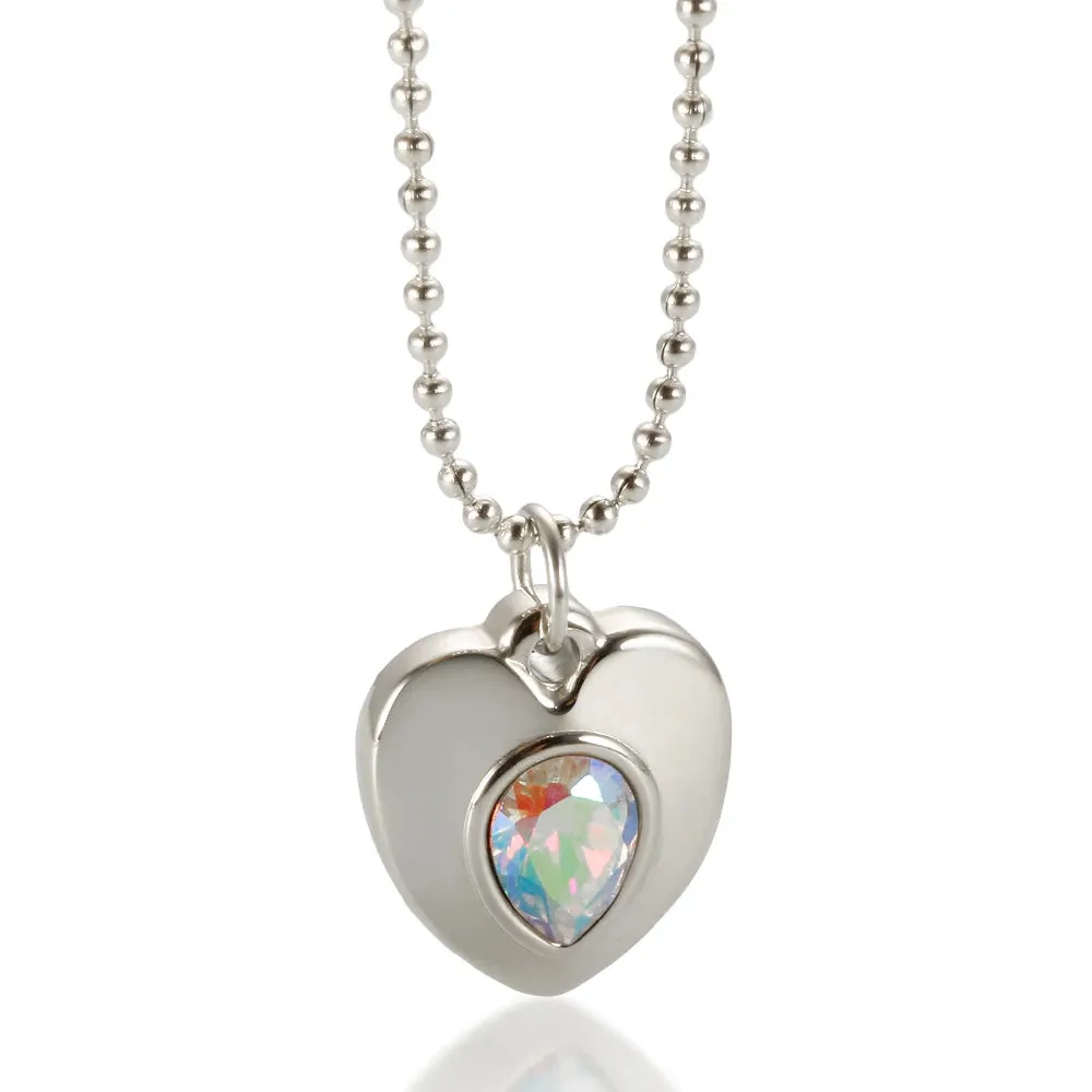 Heart Pendant Necklace Romantic Cubic Zirconia Chic Thick Love Heart Choker Jewelry