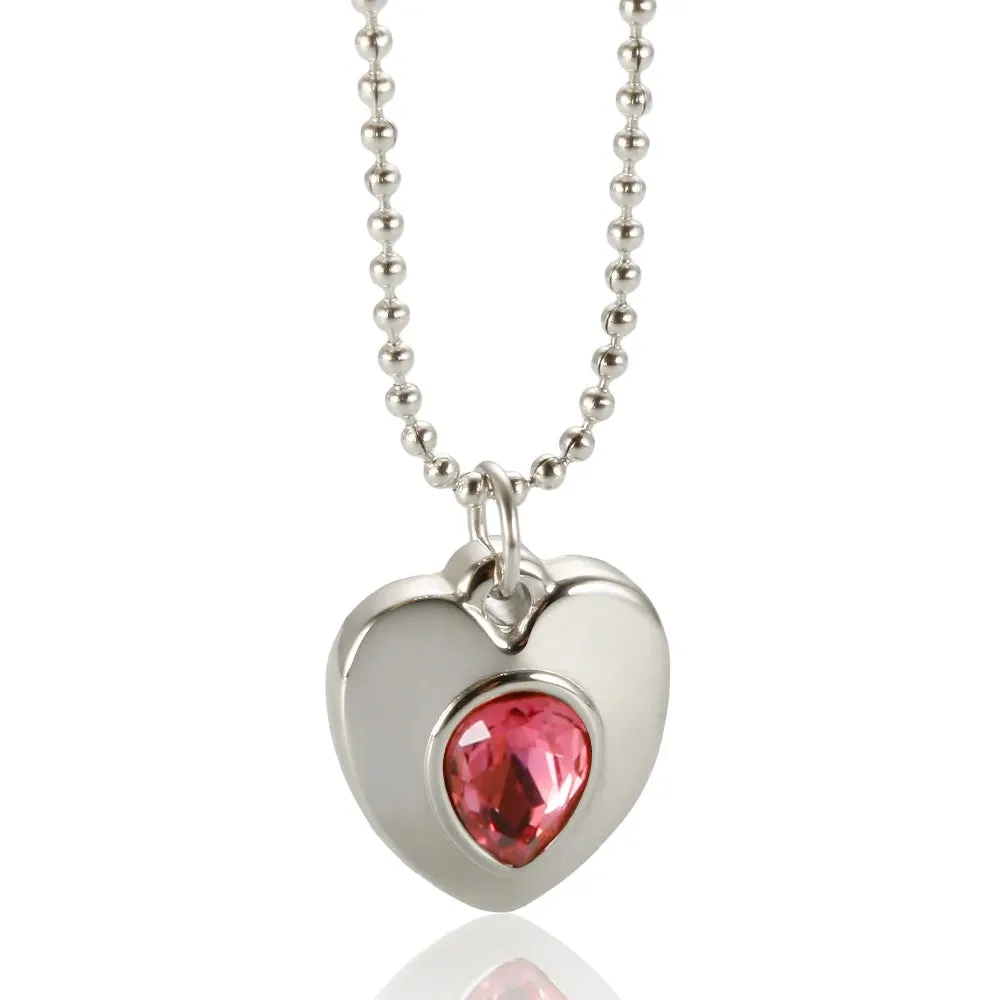 Heart Pendant Necklace Romantic Cubic Zirconia Chic Thick Love Heart Choker Jewelry